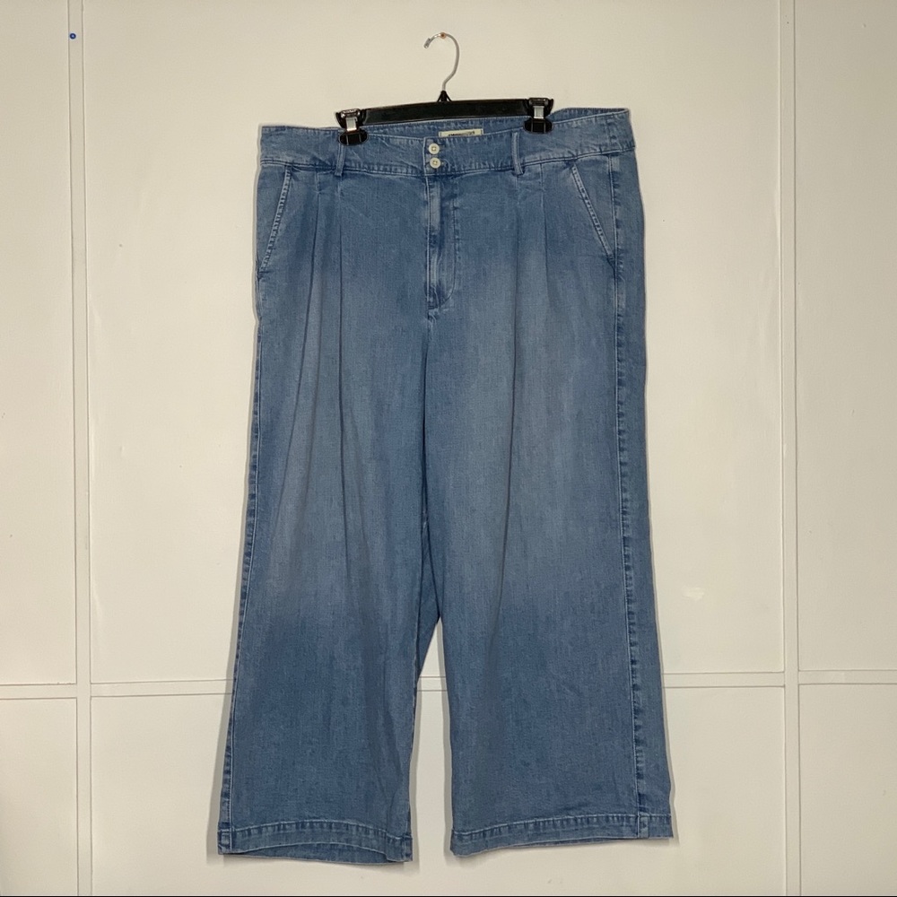 Madewell Pleated Wide-Leg Jeans Plus Size - Picture 4 of 15